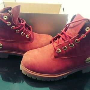 Girls Red Timberlands limited edition